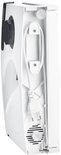 Witte snijmachine van Severin, zijaanzicht, met kabel en stekker opgeborgen.