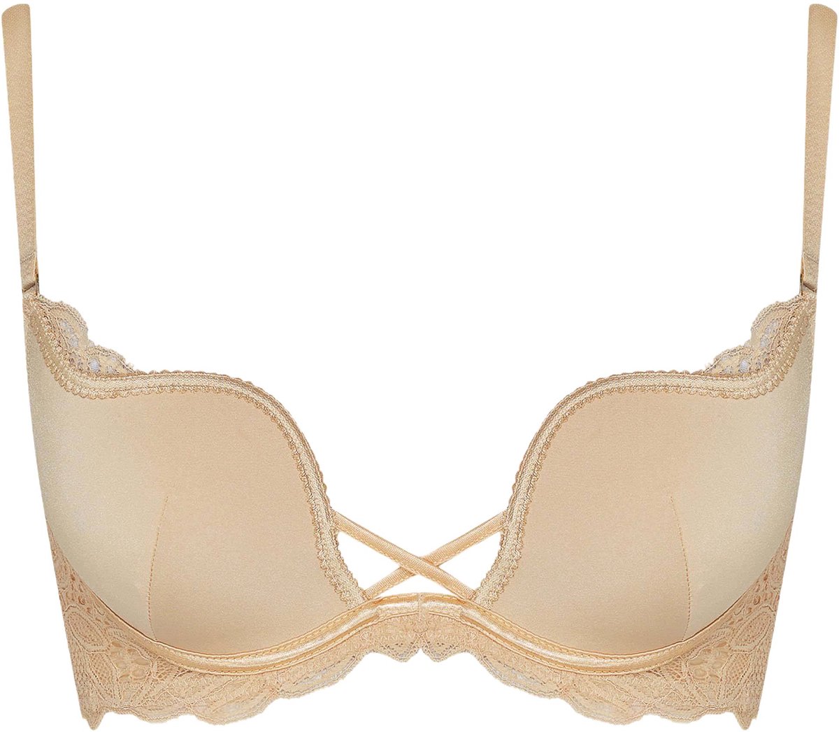 Henderson Delis 70C - Push-Up Beha met Kant - Voorgevormde Cups & Perfecte Pasvorm - Nude / Goudbruin Brun doré