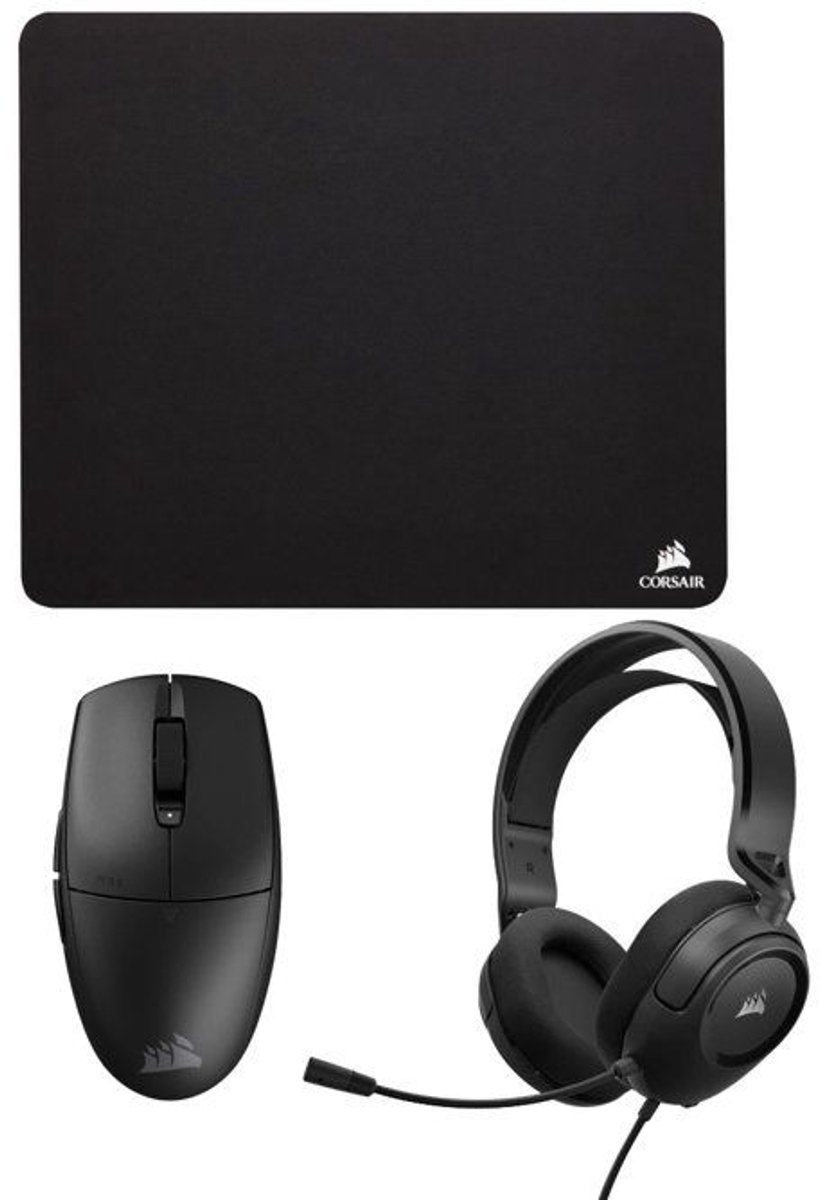 Corsair MM100 + M55-WIRELESS + HS35 V2 Stereo – bundel met muis, muismat en headset