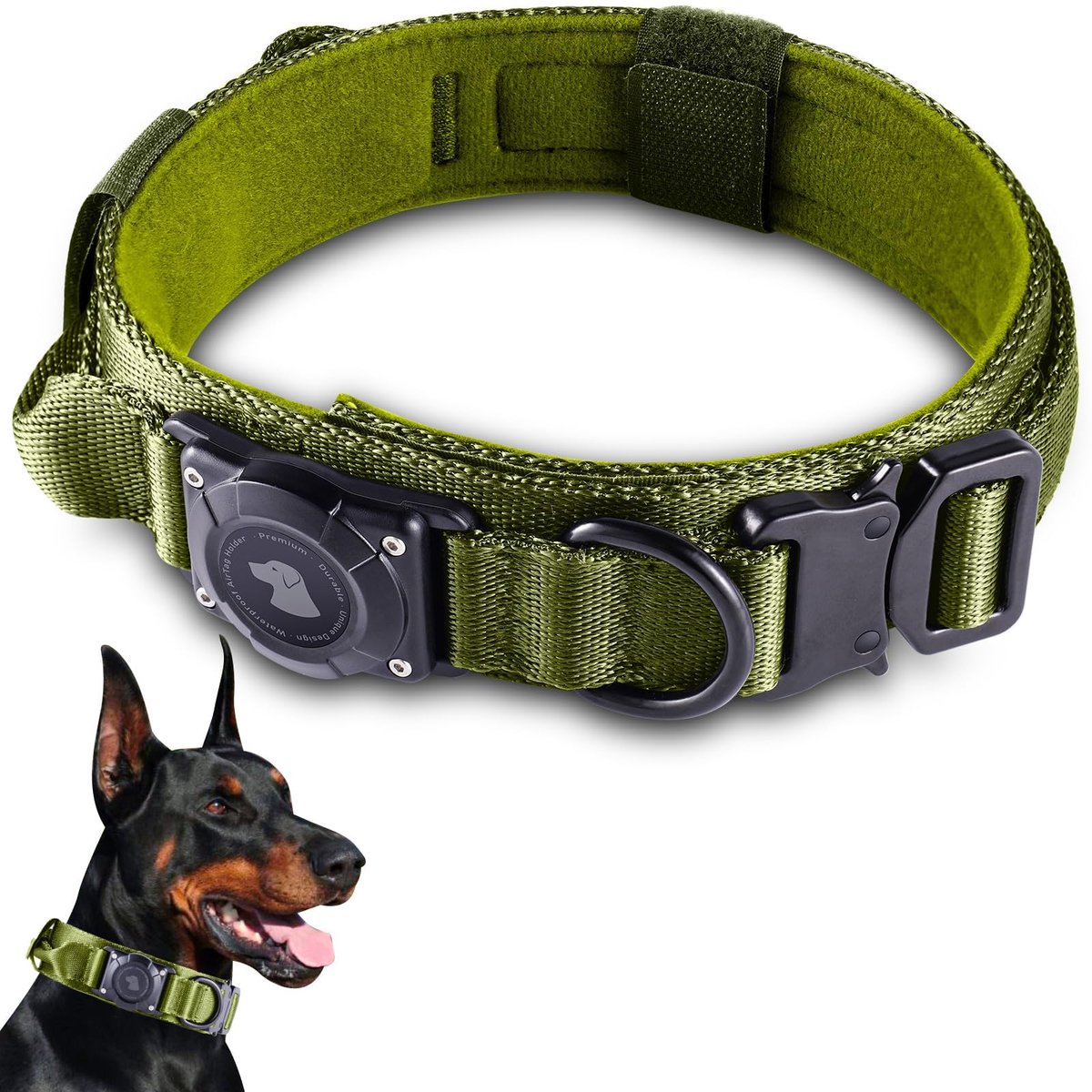Hondenhalsband met handvat M (38-48 cm) - waterdicht - verstelbaar - ideaal voor middelgrote en grote honden - ShopVlot