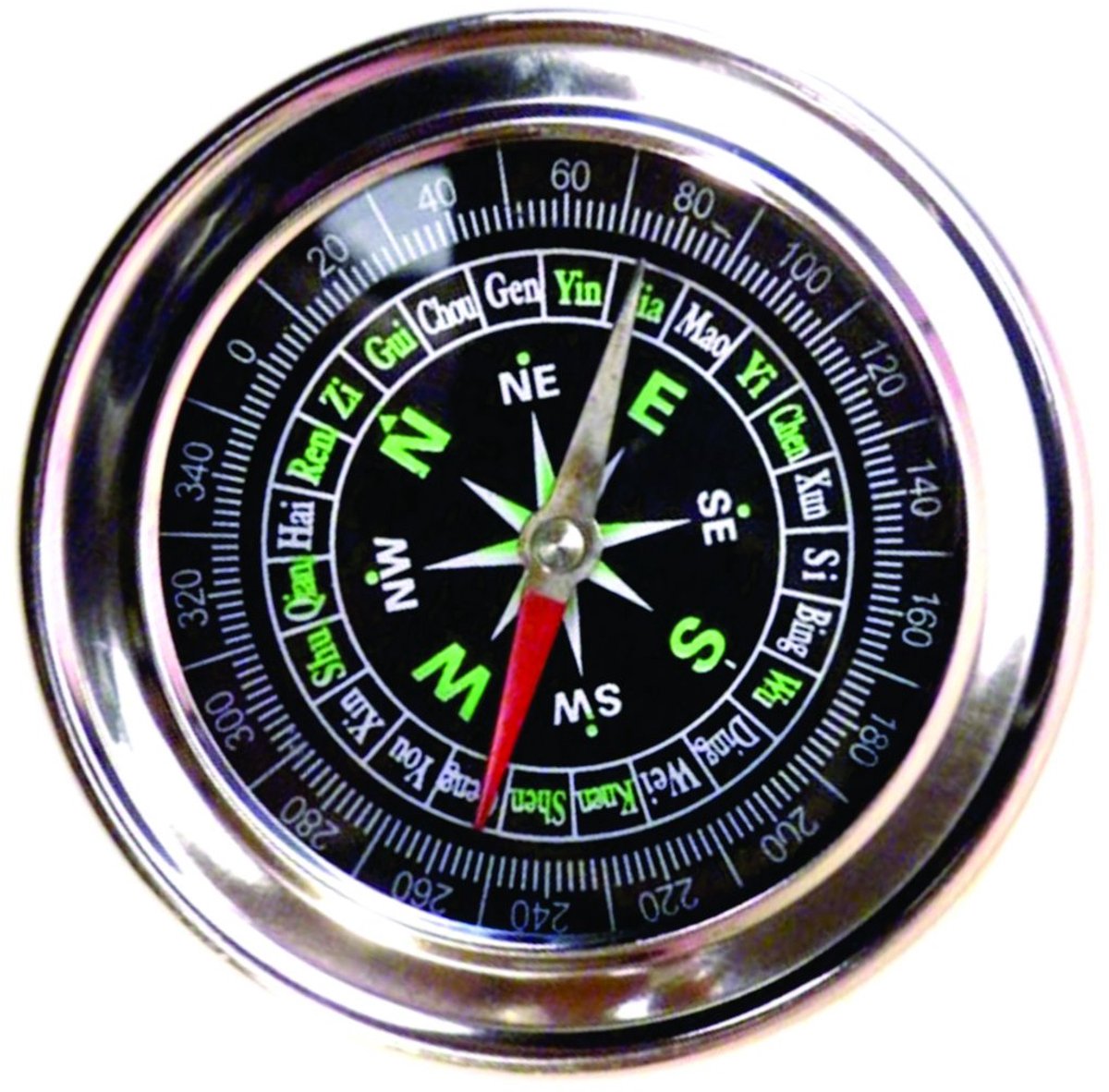 Kompas - Survival - Scouting - Mini kompas - Windrichtingen - Compass - Kamperen - Wegwijzer - Klein kompasje - 8 cm - Jonyx