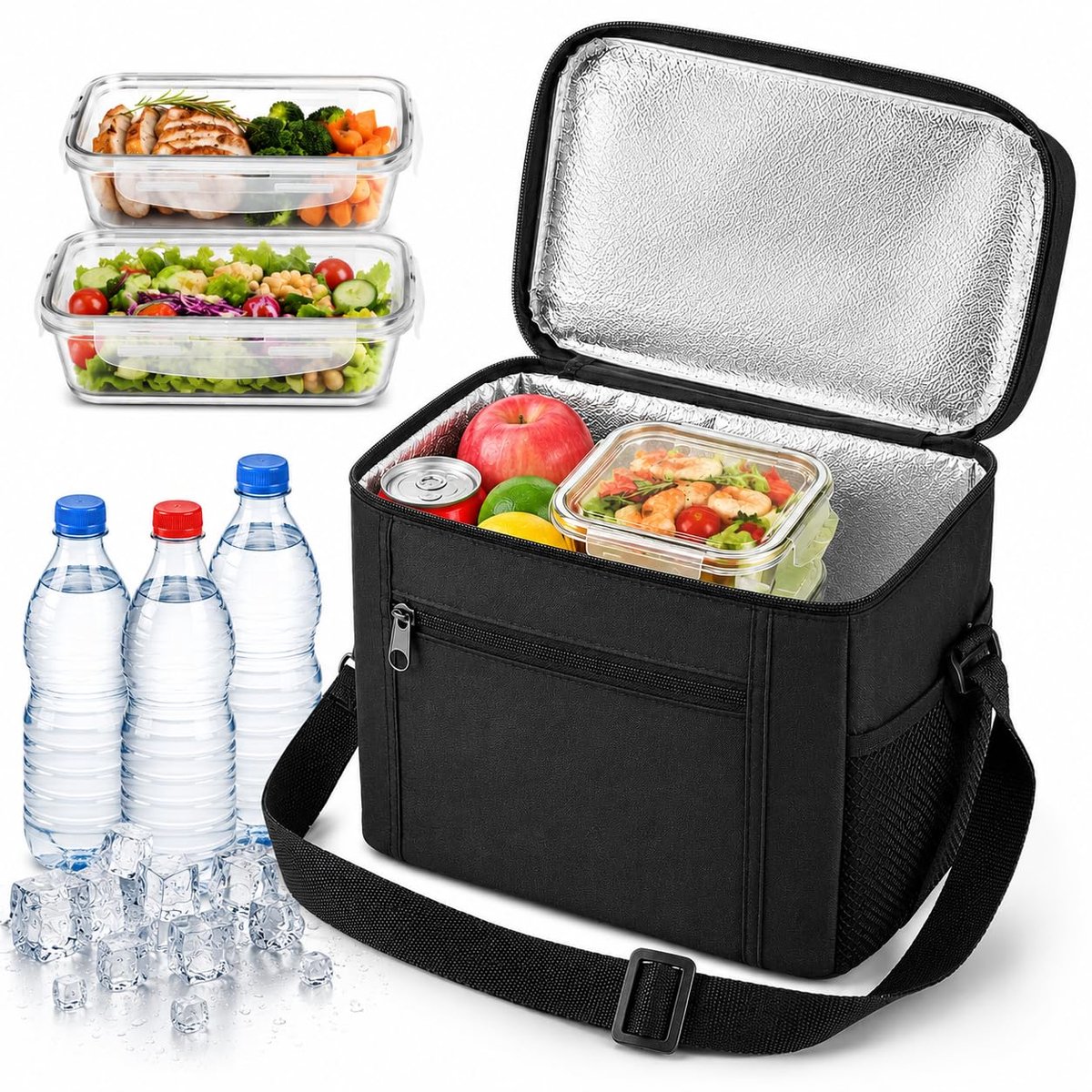 RDTOK Koeltas, opvouwbaar, mini-koeltas, 10 l, picknicktas, thermotas, waterdichte Oxford-stof, koeltas, 27 x 17 x 24 - ShopVlot