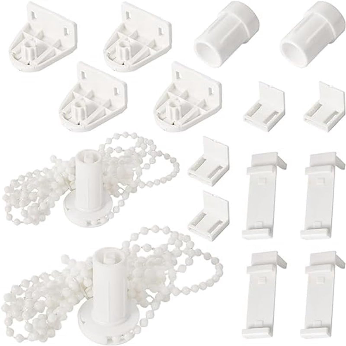 Rolgordijnreparatieset 17 mm, reserveonderdelen, dubbelpak met kettingkoord en 2 m kogelketting, rolgordijnhouder - ShopVlot