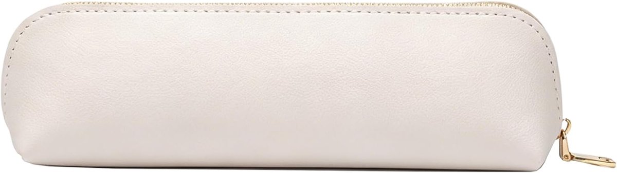 Pennenetui van PU-leer, 18,5 x 6 x 5,5 cm, waterdicht, leren etui met ritssluiting, etui voor school, kantoor, reizen - ShopVlot