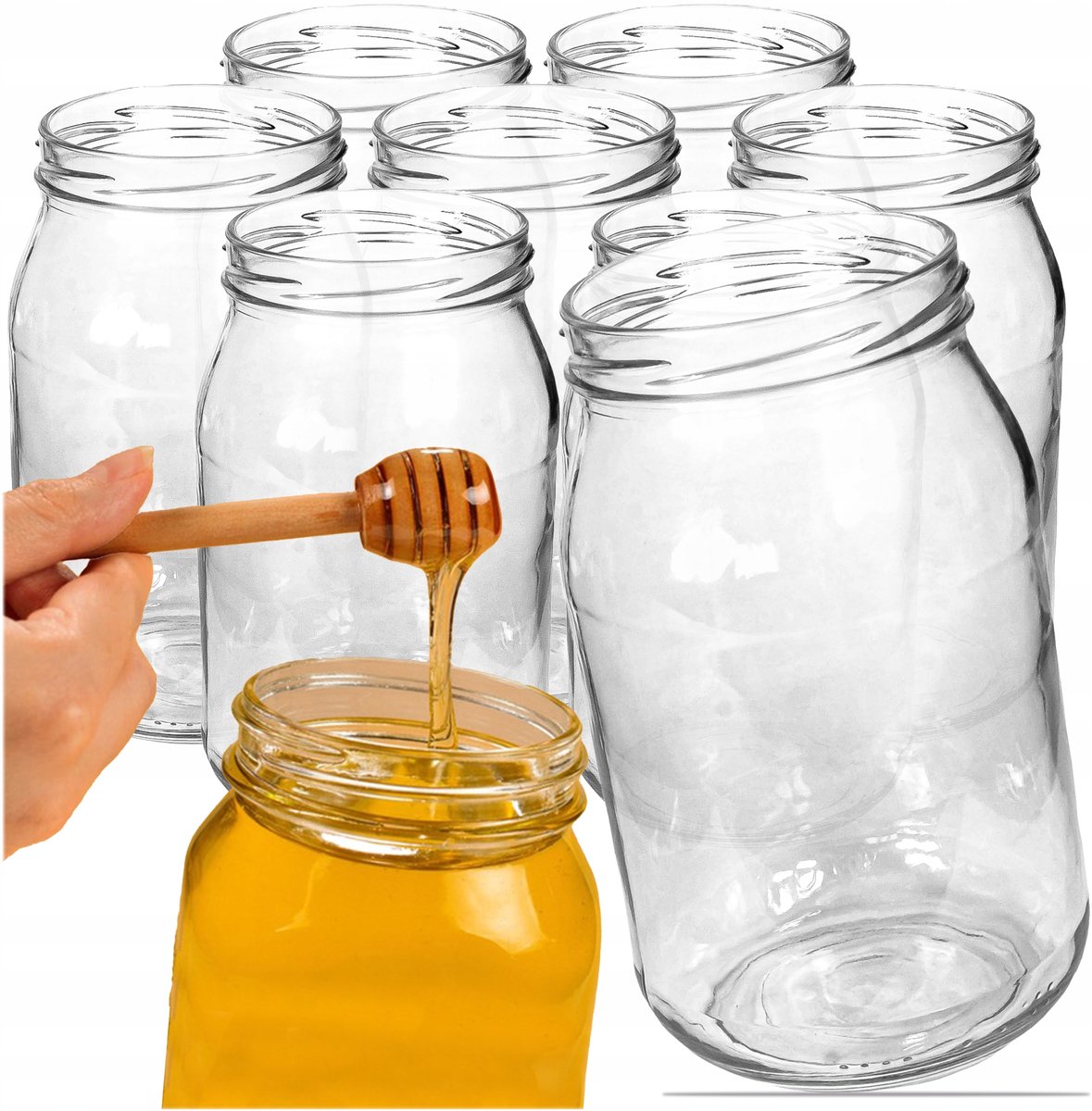 8x Glazen Potten 900ml voor Conserveren en Opslag