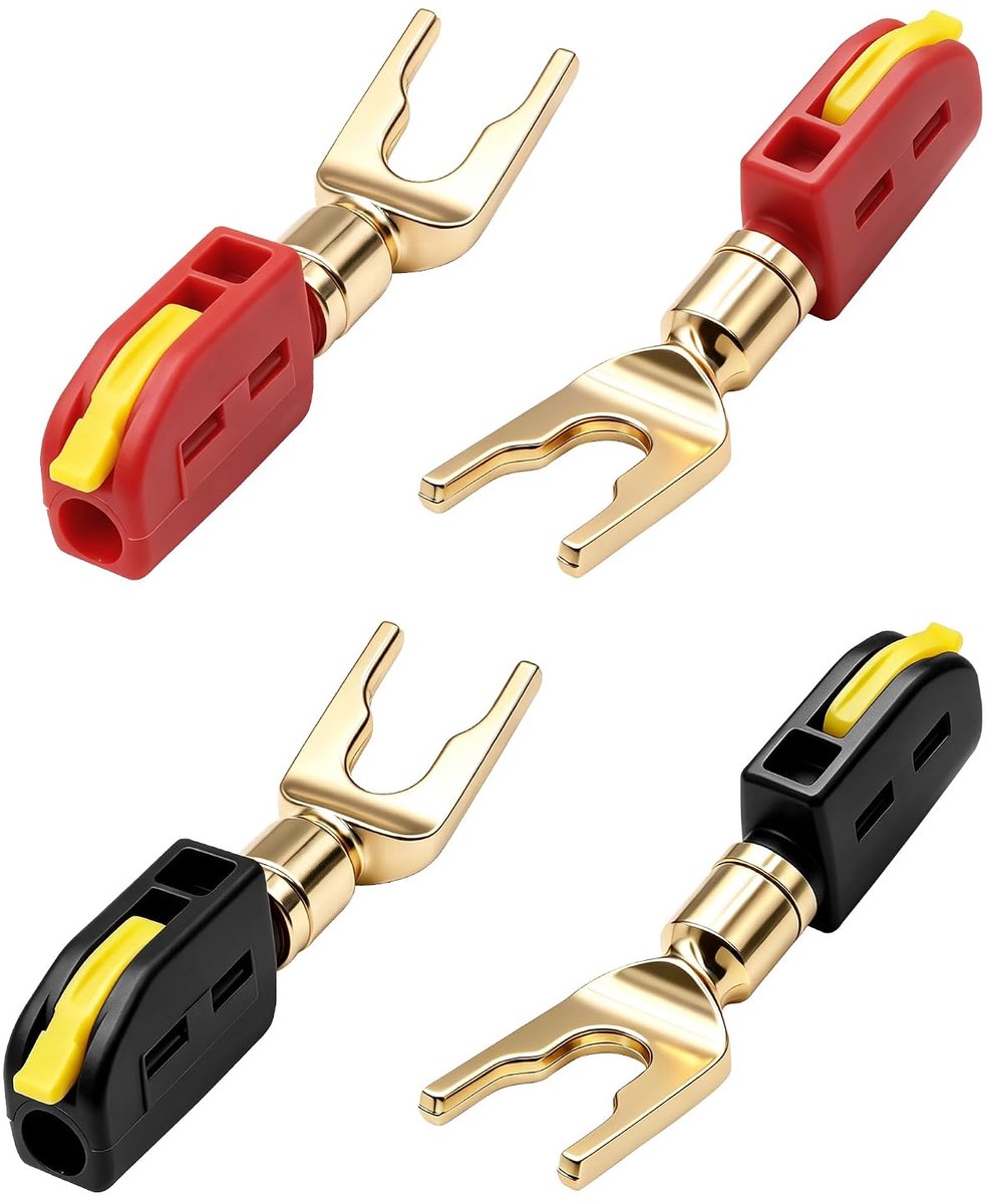 MEIRIYFA Y-luidspreker spade stekker snelverbinding 2 paar - ShopVlot