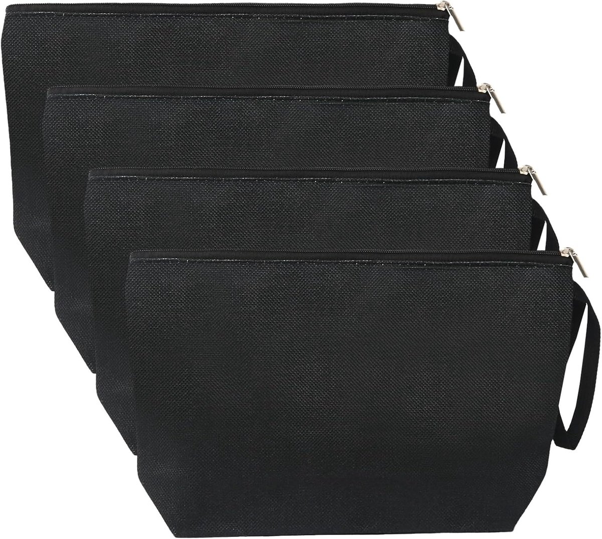 4 stuks grote make-uptas om te beschilderen, zwarte make-uptas om te - ShopVlot