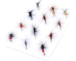 Vliegvissen set 12 stuks - droogvliegen/nymfen/streamers - ideaal voor forel - perfect cadeau voor vissers - ShopVlot