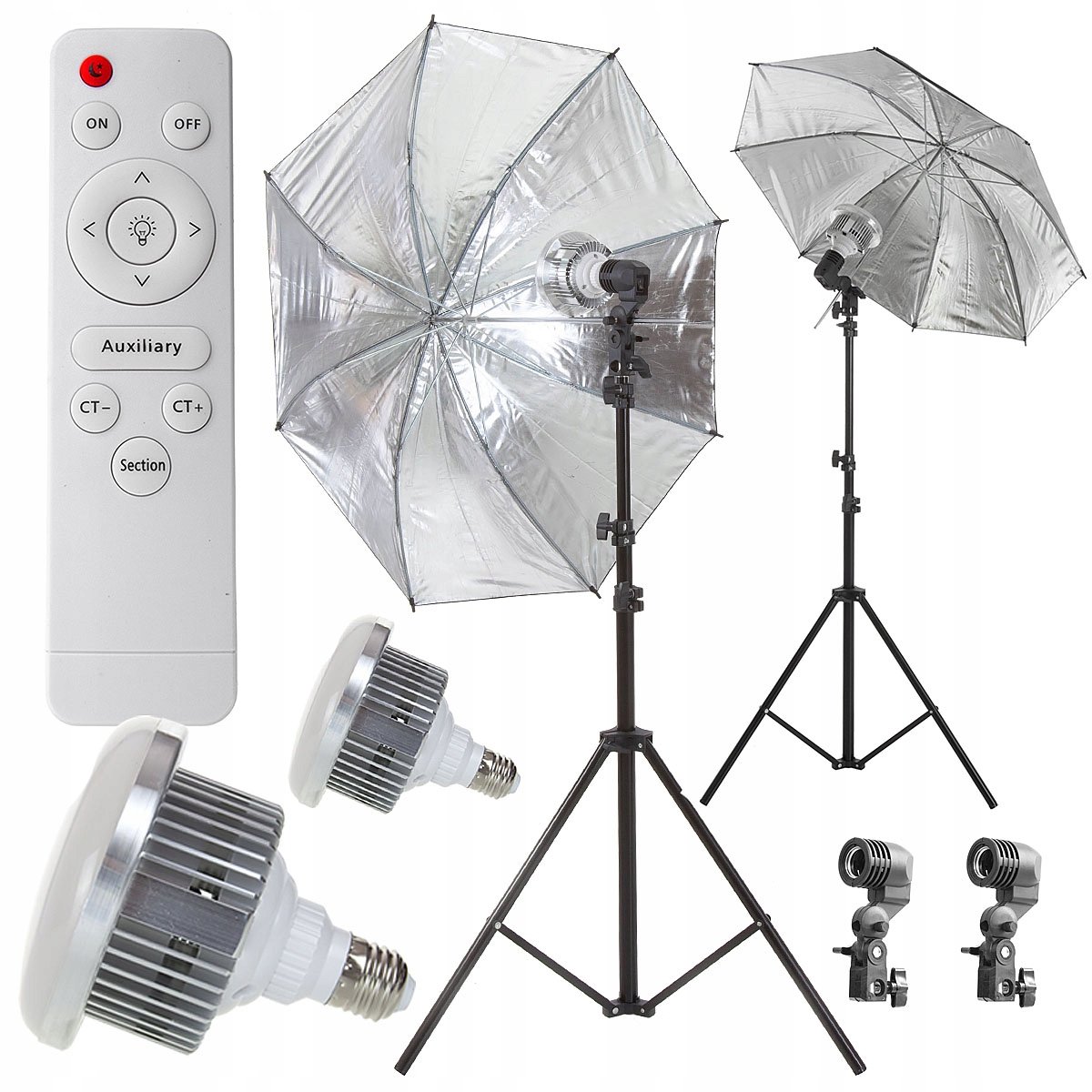 2x LED Studio Verlichtingsset 85W met Afstandsbediening & Paraplu's