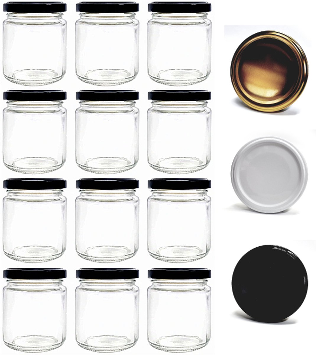 Glazen potjes 135ml met twist-dopjes - Set van 12