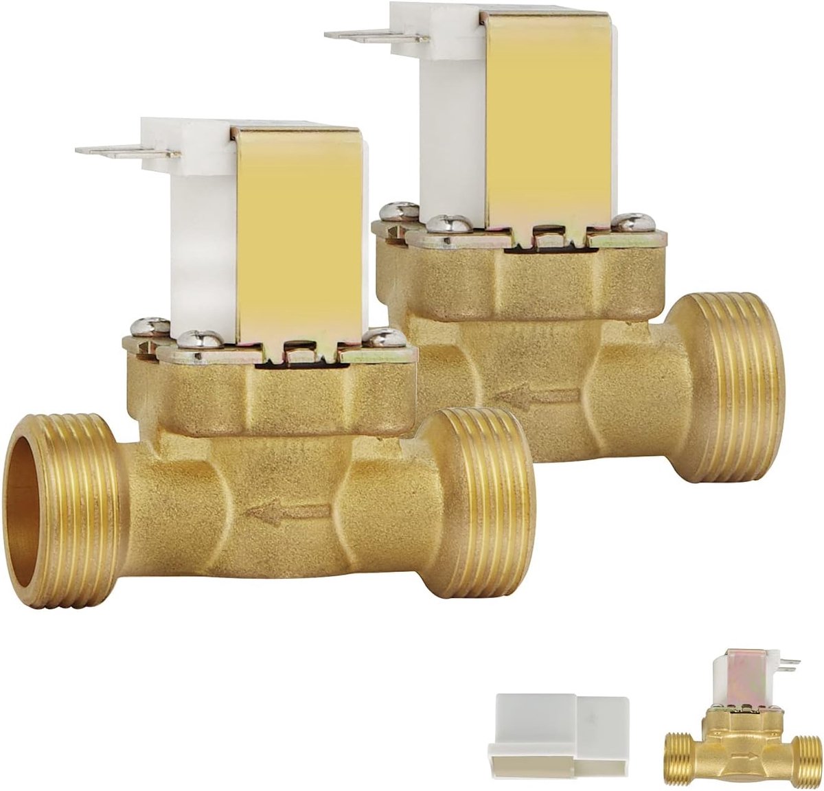 Solenoïde klep 2x G1/2 Inch - Messing 12V - Normaal gesloten - Voor waterbeheersing - ShopVlot