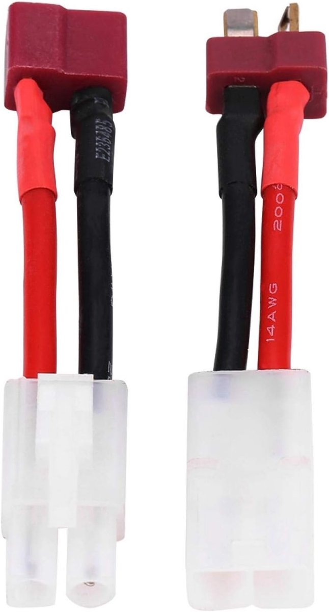 T Plug Adapter Connector Kabel 14 AWG - 2pcs/set - Silicone behuizing - Voor batterijverbindingen - ShopVlot
