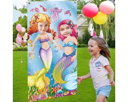 XZEIT Mermaid Party Background, Mermaid Party Banner Decorations, Mermaid Photo Door Banner, Mermaid Background Props - ShopVlot