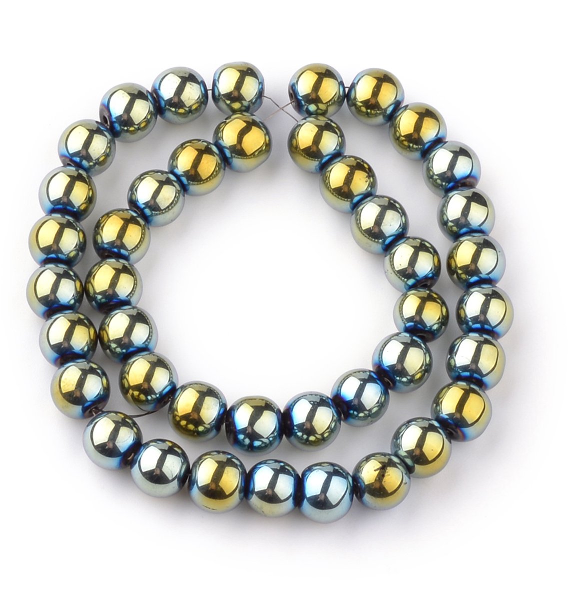 Merkloze Groene Glazen Kralen, Rond, 8mm, 40 stuks