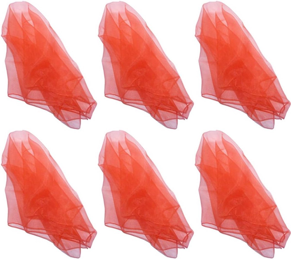 Hoerev® Pack of 6 (approx. 60cm x 60cm) Juggling (dance) scarves, single colours - ShopVlot