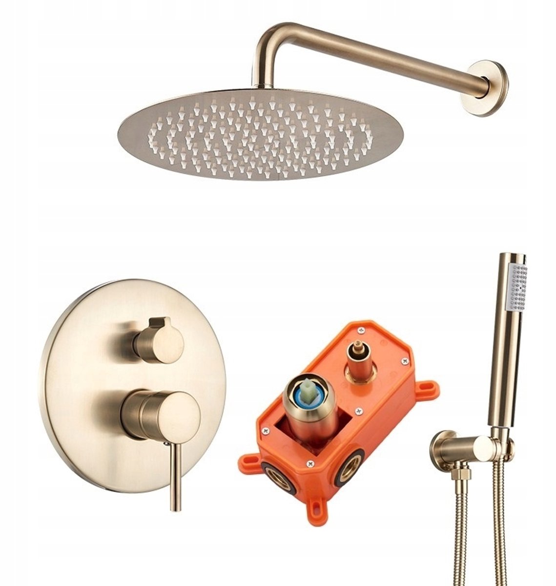 Inbouw Doucheset Goud Mat - 30cm Douchekop & Handdouche