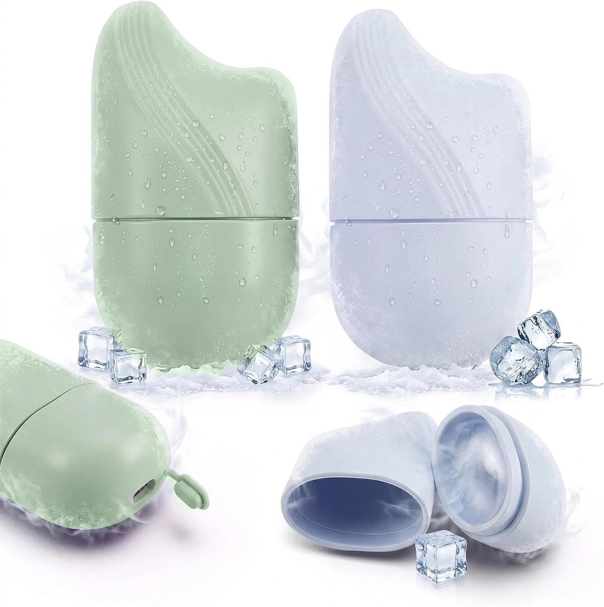 2-delige ijsroller-set voor het gezicht, blauw en groen - ShopVlot