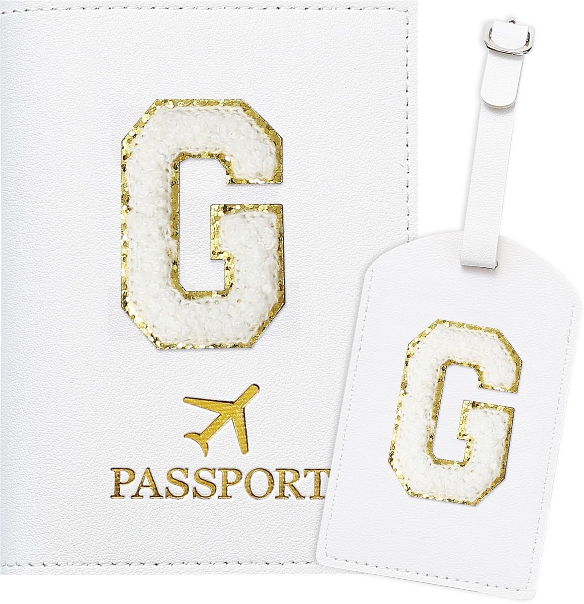 Paspoorthoes gepersonaliseerd 14.5 cm - wit met naam - bagagelabel voor reizen - perfect cadeau voor vrouwen/tieners - ShopVlot