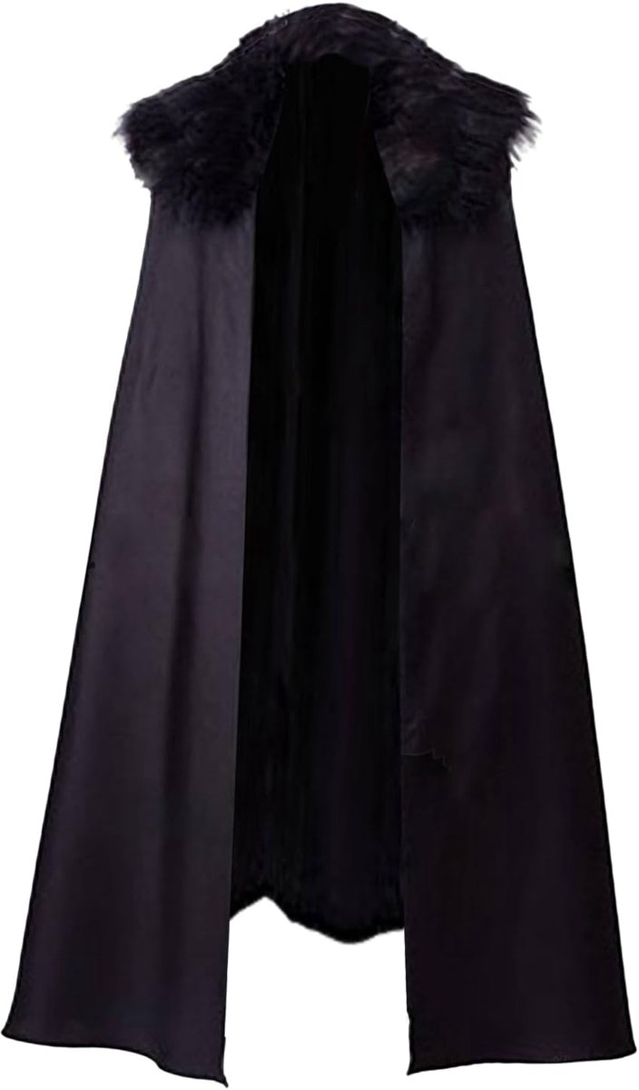 Fur collar cape medieval vintage Viking cape fur collar coat black cape with fur knight warrior snow cosplay Halloween - ShopVlot