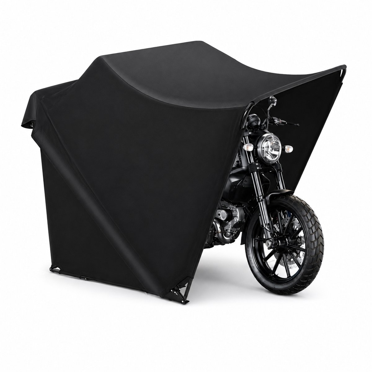 Home & Beyond® Motorstalling Tent - Vrijstaande Motortent voor Scooter en Fiets - Waterdichte Beschermtent - Zwart - 270x105x155 cm