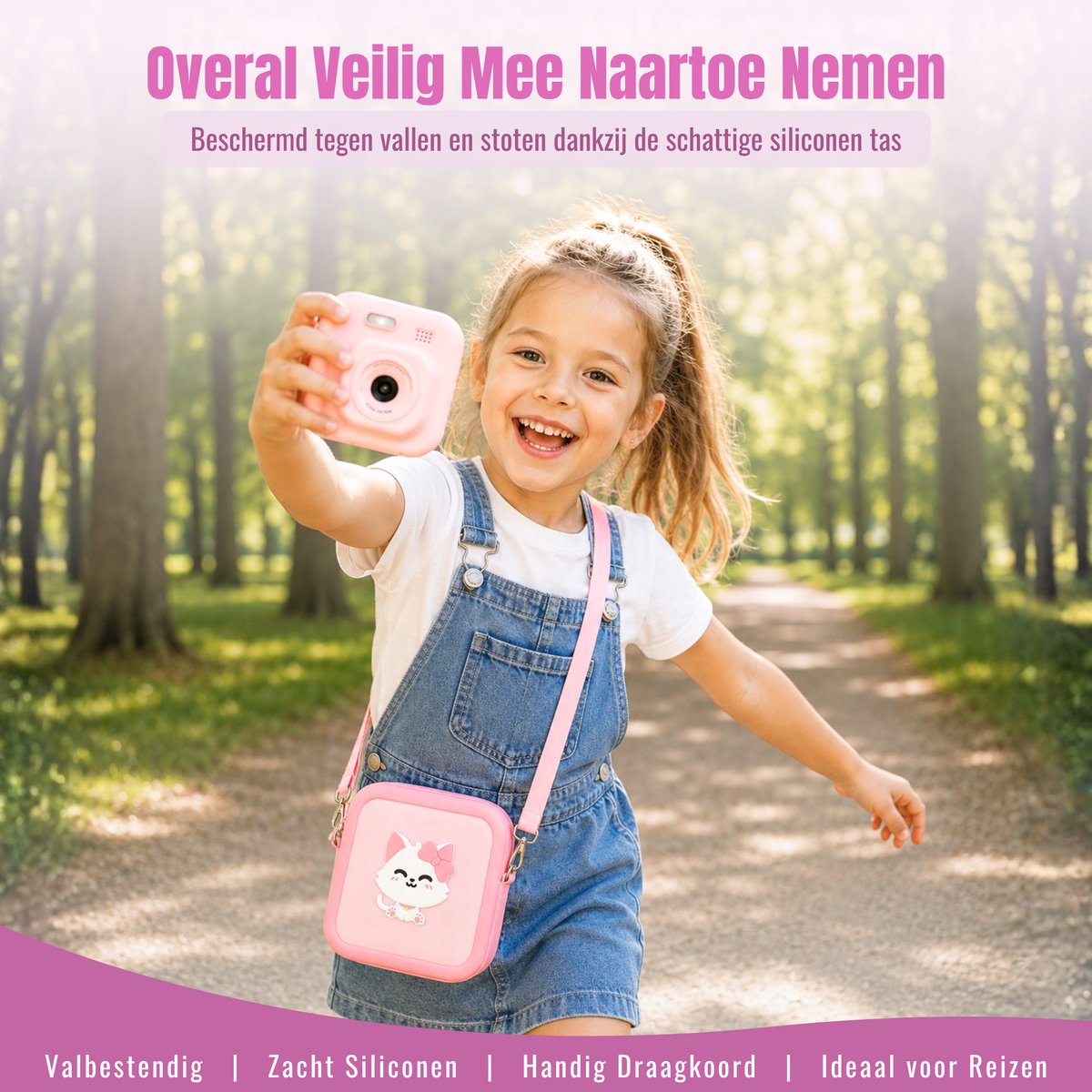 Impressora Térmica - Grote Kindercamera met foto printer - Instant camera - Digitale Camera Kinderen - Kinderfototoestel - Mini printer - Speelgoed camera - 48MP - Inclusief Cameratas + 4 papierrollen + 32GB sd kaart - Roze — cadeau in Spellen & Speelgoed - foto 5