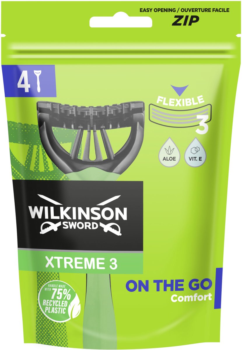 Wilkinson Xtreme 3 Comfort On The Go Scheermesjes - 4 Stuks