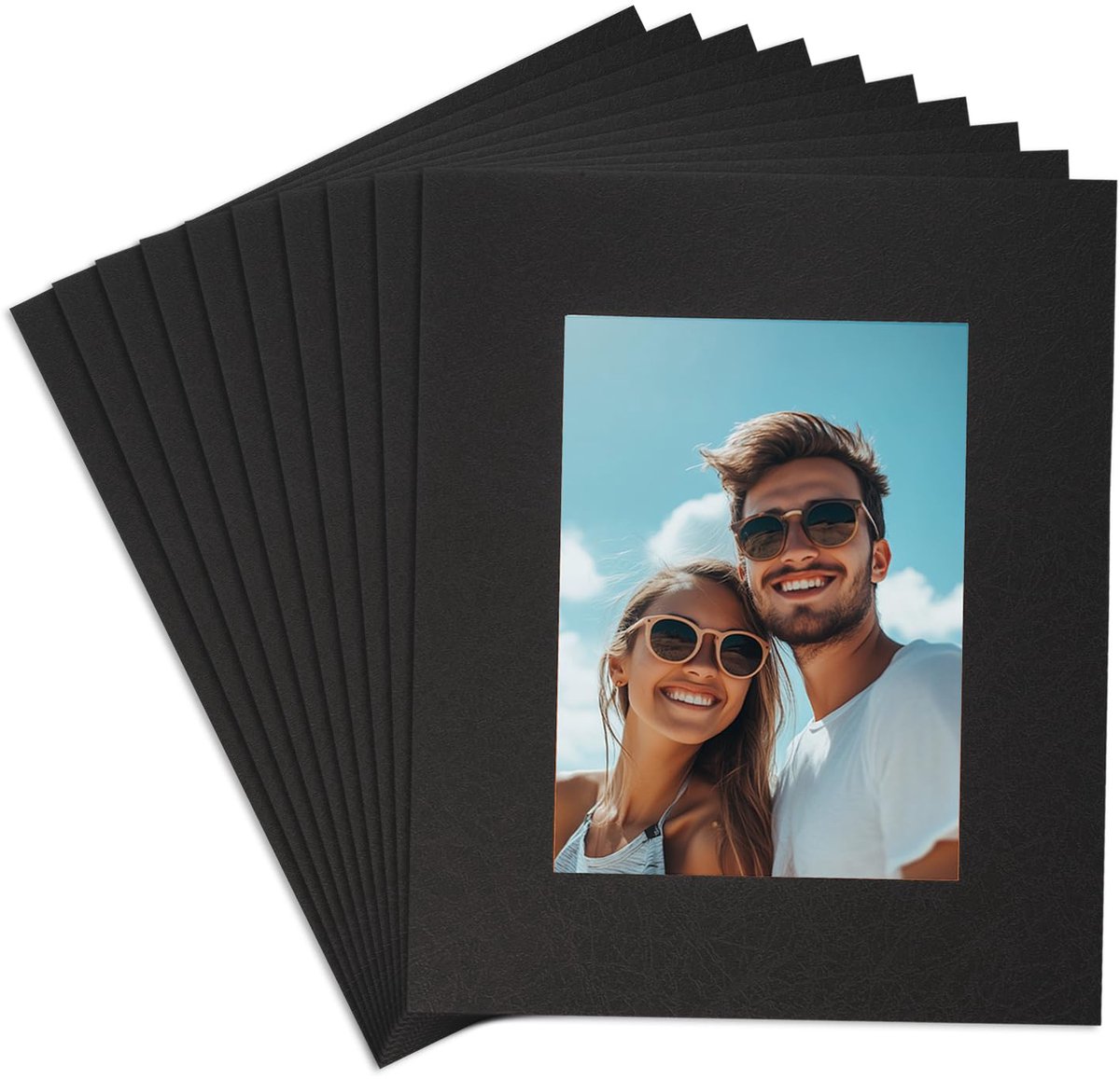 QUARKZMAN 10 stuks passe-partout karton, 20,3 x 25,4 cm voor 12,7 x 17,78 cm foto's zuurvrije witte kern afgeschuinde - ShopVlot