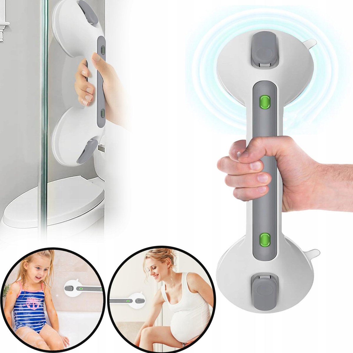 Antislip Handgreep voor Badkamer, Douche & Toilet - Zonder Boren