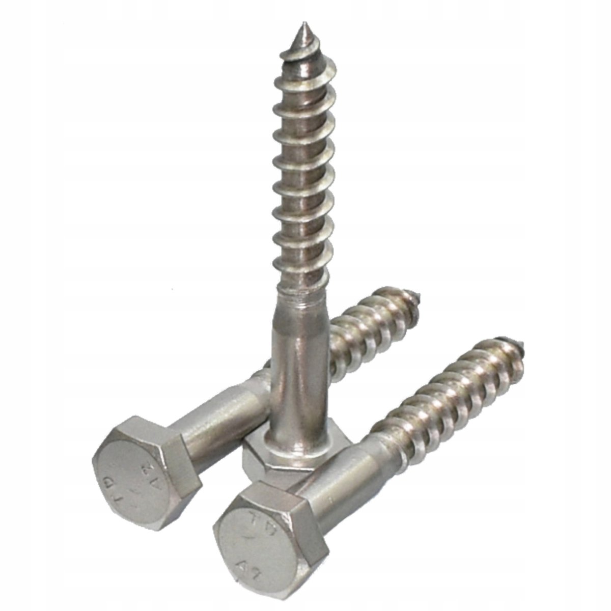 Roestvrijstalen houtschroef 8x80mm, 6-kant kop, maat 13