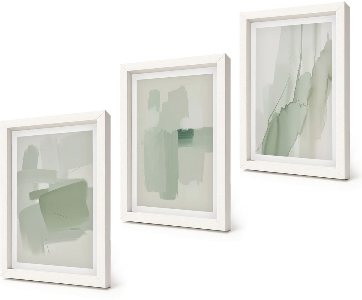 Coloray 3-Delige Schilderij Set - Abstracte patronen in aquarelstijl - 20x30 - Wanddecoratie - Schilderijen Set - Interieur - Moderne Wanddecoratie