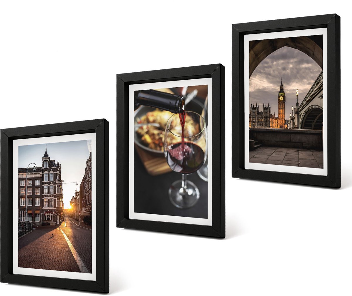 Coloray 4-Delige Schilderij Set - Een serie foto's met stadseten en een uitzicht op Londen. - 20 x 30 cm - Wanddecoratie - Muurdecoratie - Moderne Interieurdecoratie - Stijlvolle Muurdecoratie