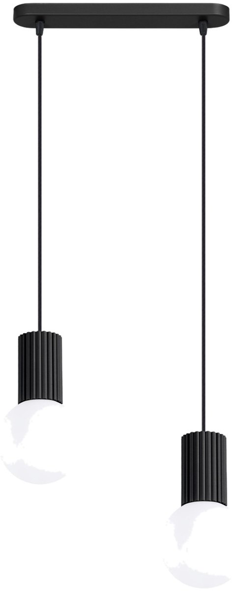 Sollux Lighting Hanglamp Halo - G9 - zwart - aluminium/glas - 33.5x6x120cm