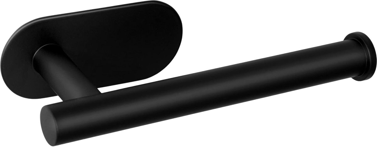 Toilet paper holder without drilling - Roll holder for wall for gluing (stainless steel (black)) - ShopVlot