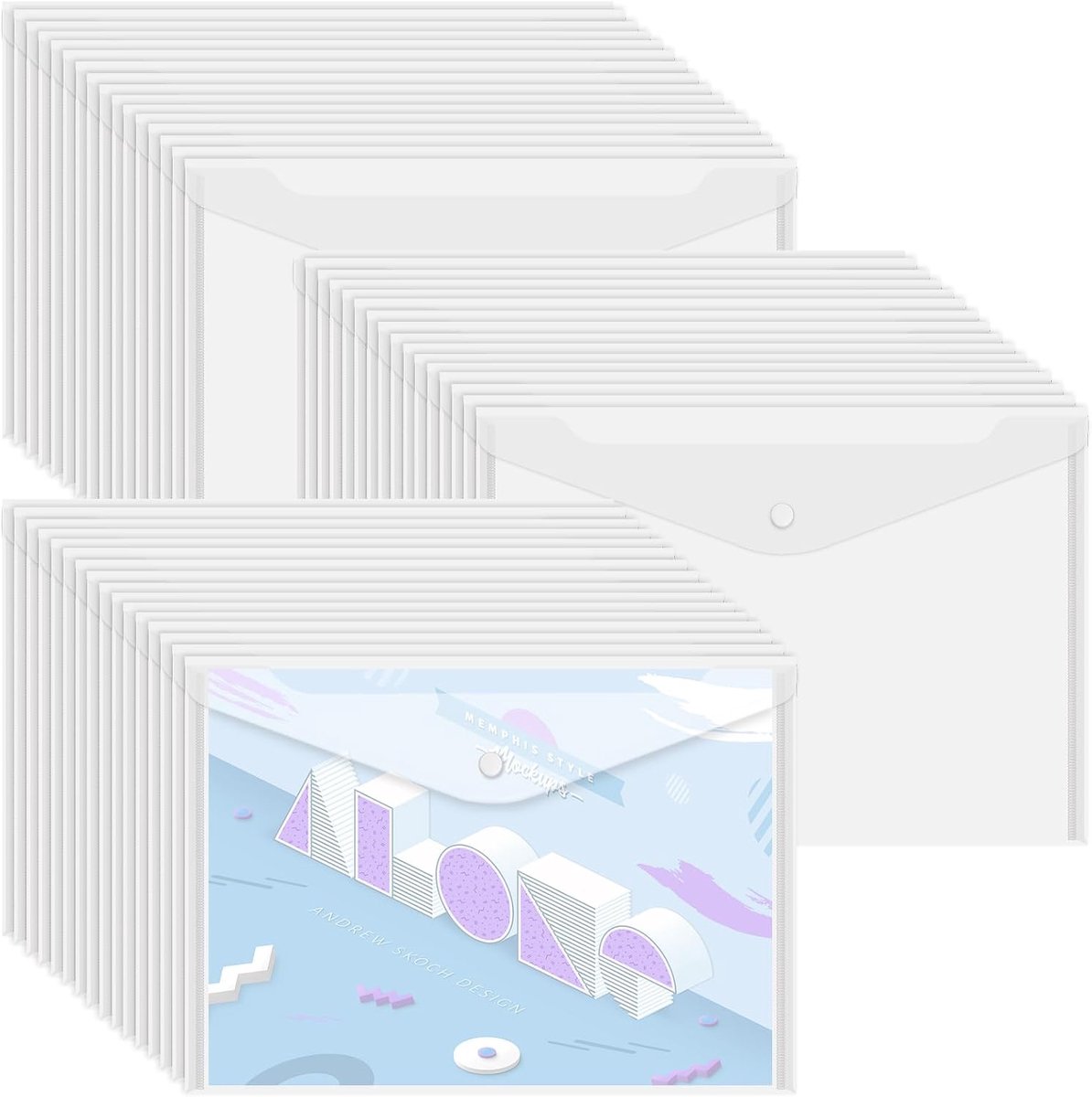 Starvast Document Folders A4 Transparent Plastic A4 Size with Push Button for Home and Office - ShopVlot