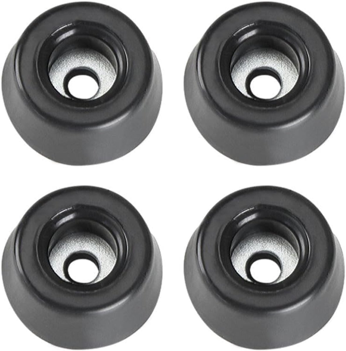1 stuk conische rubberen voet zwart 32 × 21 × 22 mm met verzonken stalen schijf, 7 mm bevestigingsgat, antislip - ShopVlot