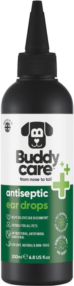 Buddycare Antiseptic Dog Ear Cleaner 200ml Soothing Pet Ear Drops Antiseptic Ear Drops - ShopVlot