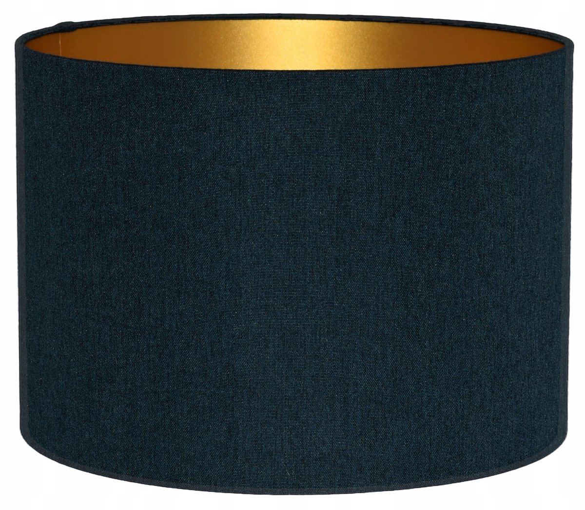 Cilinder Lampenkap 20/15 cm E27 Blauw-Turquoise met Gouden Binnenkant