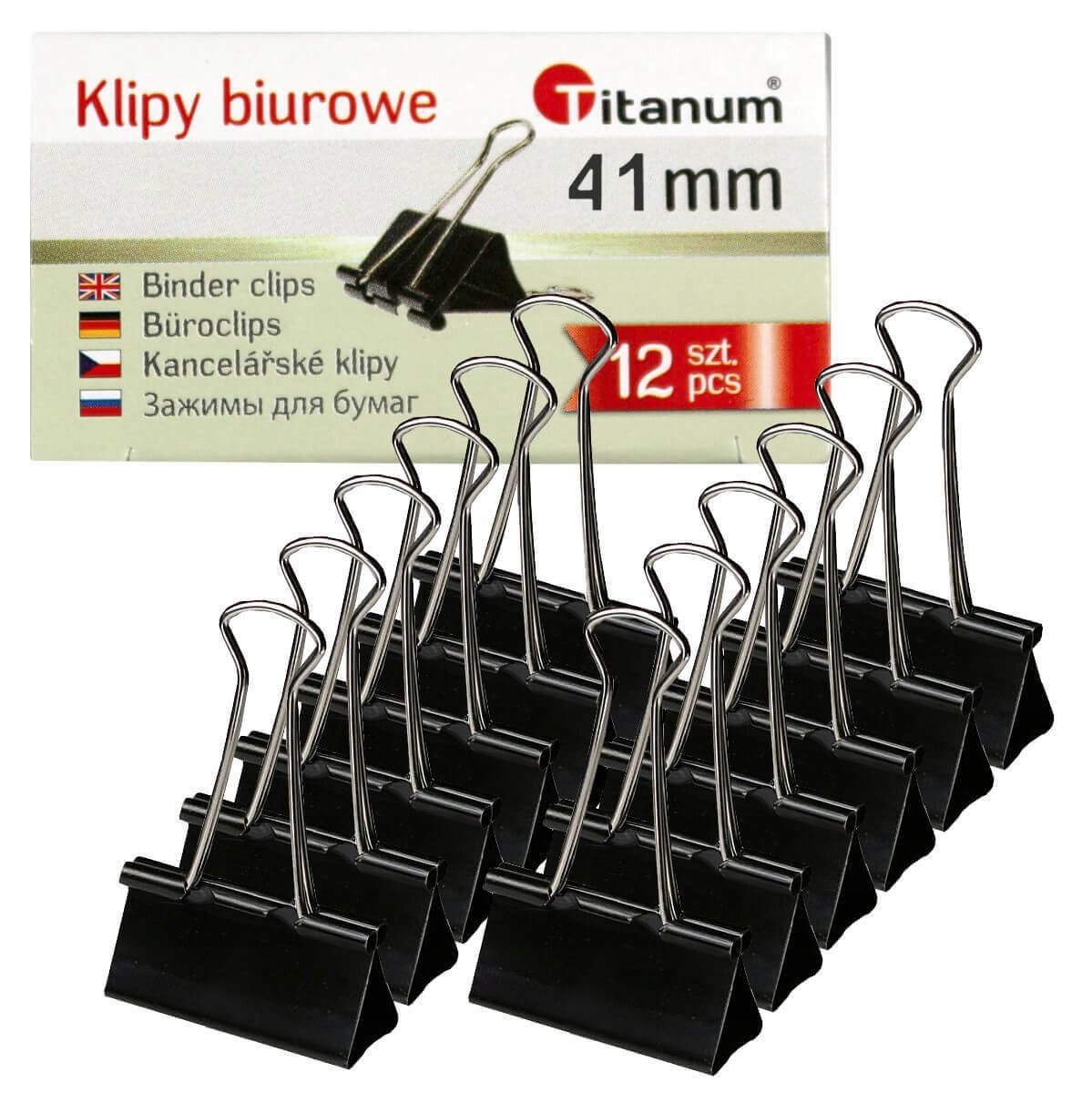 Zwarte Metalen Kantoorklipsen 41mm - 12 Stuks