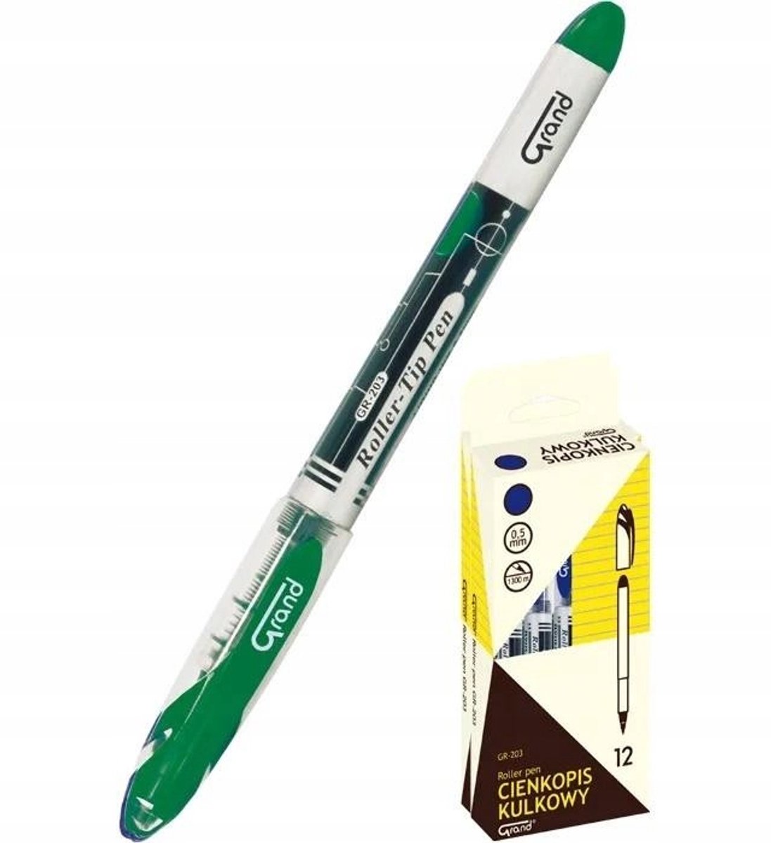 GRAND Groene Balpen Cijferpen Set 12 Stuks - 0.5mm Lijn