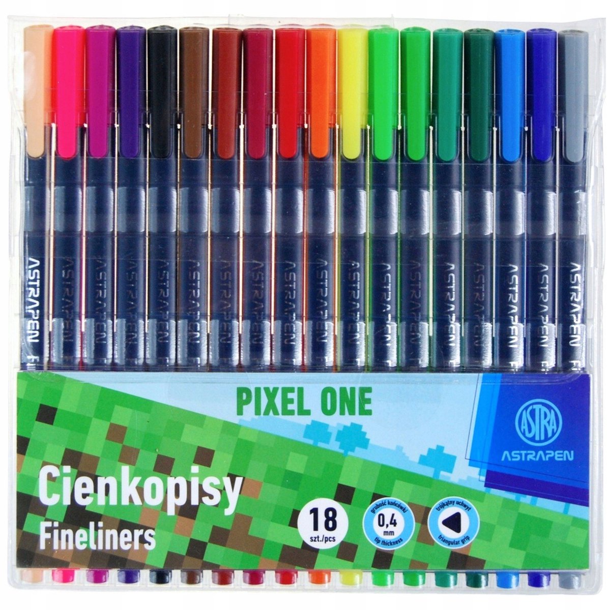 Cienkopis Set 18 Kleuren 0,4mm Driehoekig Ergonomisch