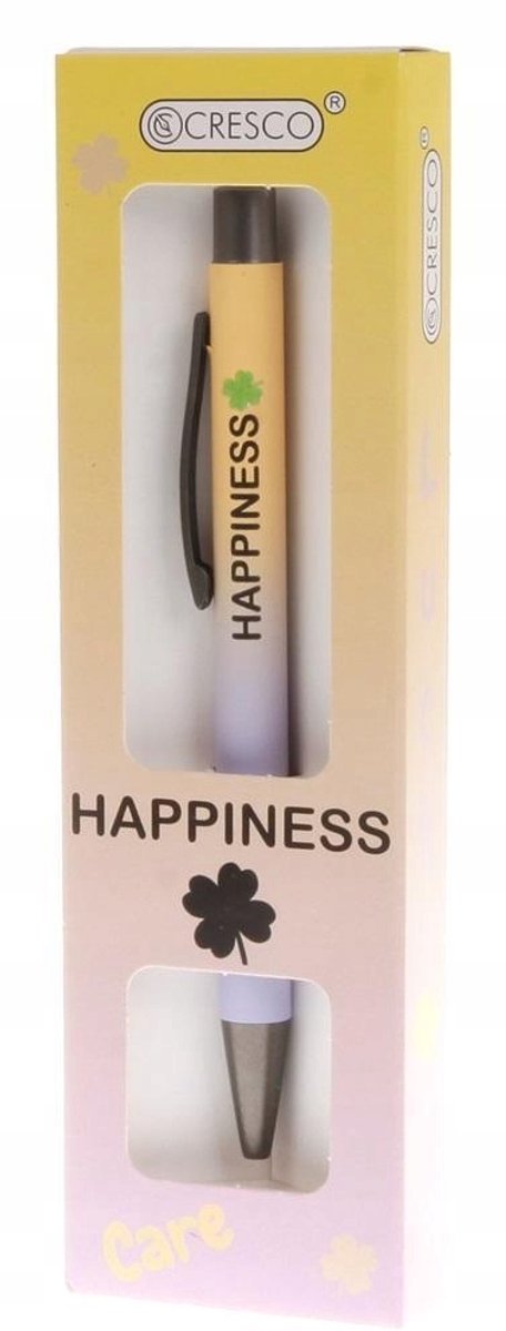 Print Happiness in etui, met blauwe inkt, soft-touch afwerking