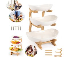 Fruitmand Met 3 Lagen, Kom Serveerschaal, Groenterek, Grote Capaciteit Voor Fruit, Brood en Snacks.