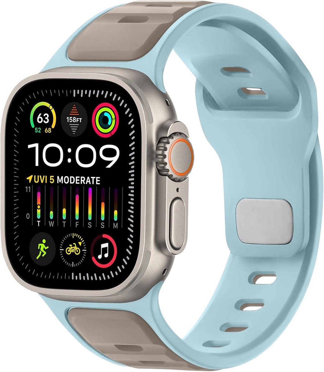 Anlinser Compatible with Apple Watch Ultra 2/Ultra 49mm 46mm 45mm 44mm 42mm, Silicone Sport Loop Compatible with Apple - ShopVlot