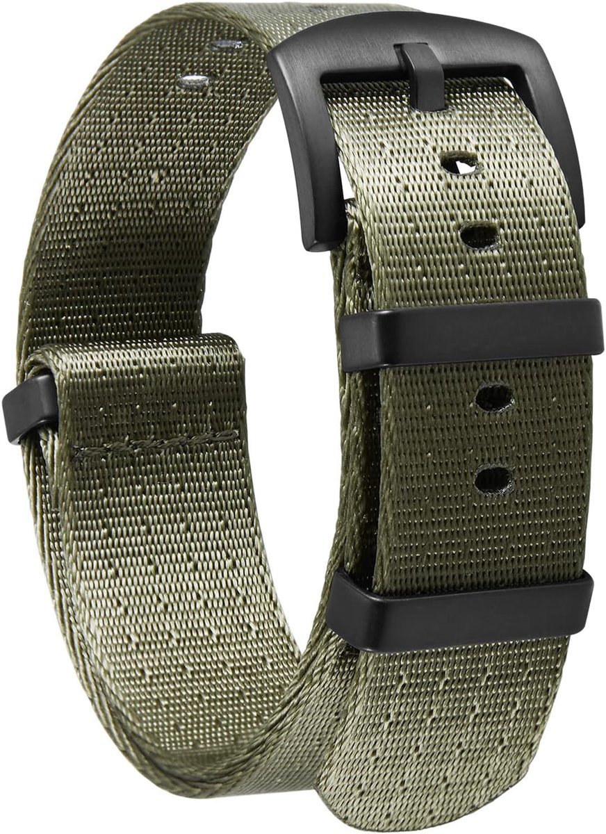 BINLUN Nylon Watch Band Replacement Military with Black/Silver Stainless Steel Buckle Men Women 20 Colors 18mm 20mm - ShopVlot
