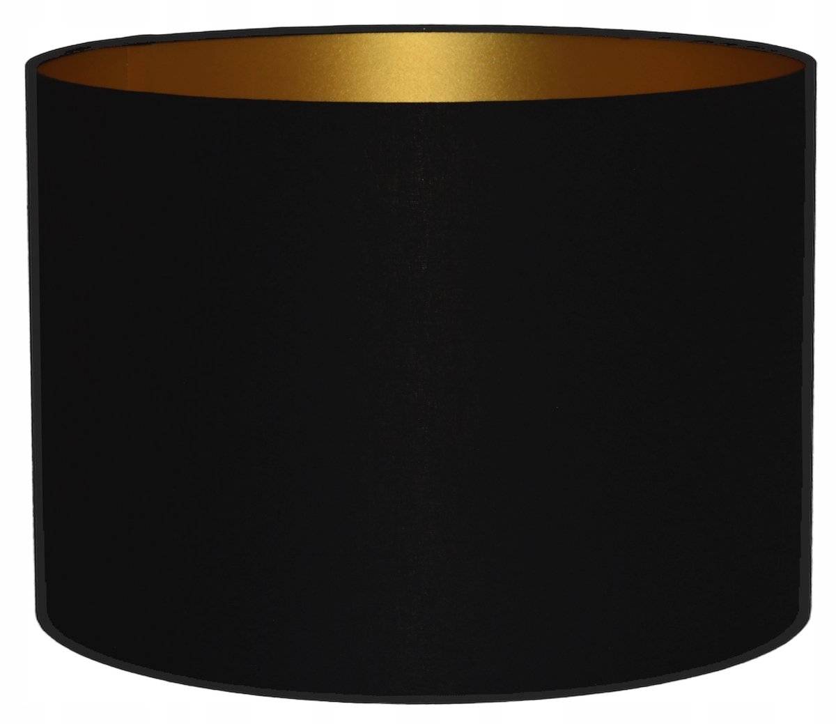 Cilinder Lampenkap 20/15cm E27 Zwart met Gouden Binnenkant