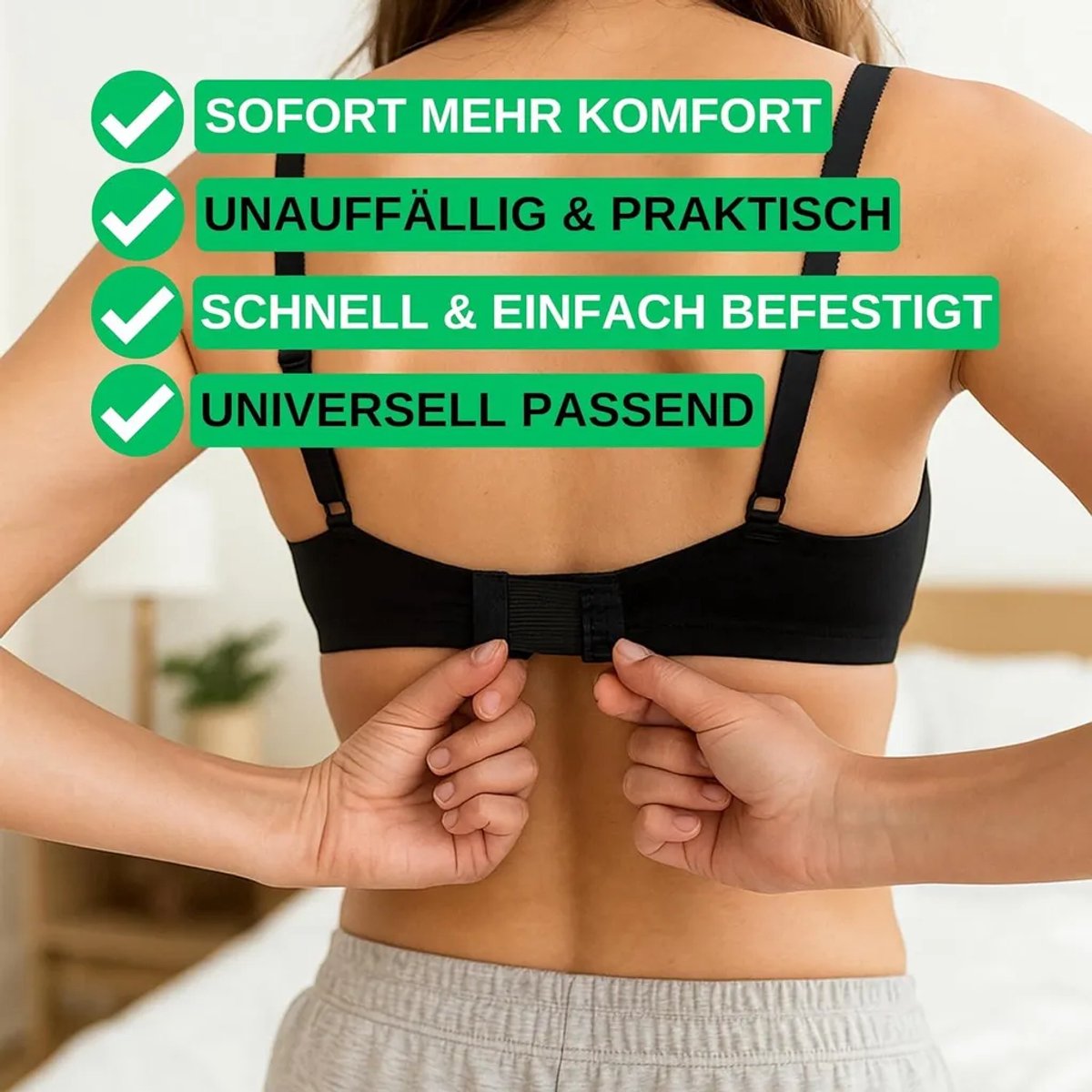 Set van 4 verlenggespen Geschikt voor bh's, gemaakt van zacht polyester en spandex Geschikt voorelastische vulling, Geschikt voor bh's Geschikt voor2 tot 5 rijen haakjes en oogjes.