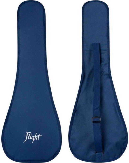 Donkerblauwe ukelele hoes met Flight logo.