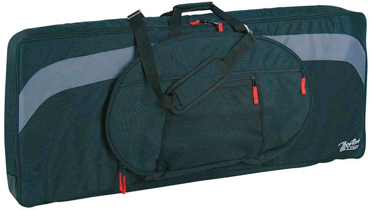 Boston KBT-980-BG Super Packer gigbag – voor keyboard, 980 x 400 x 170 mm, 25 mm gevoerd, zwart/grijs