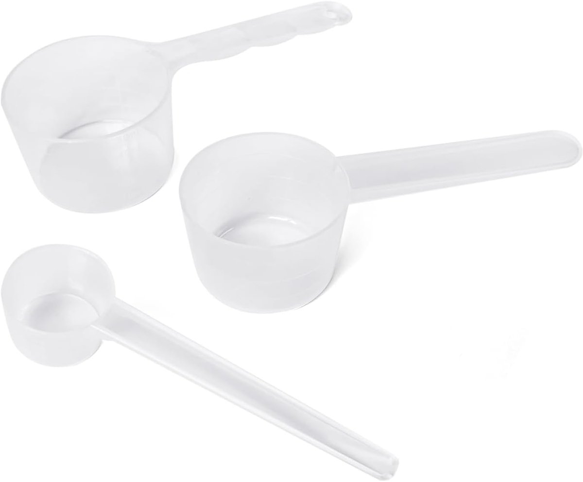 3 Measuring Spoons, Plastic Measuring Spoon, 50 ml, 40 ml, 5 g, Transparent Scale Spoon, Quantitative Tool for Kitchen - ShopVlot