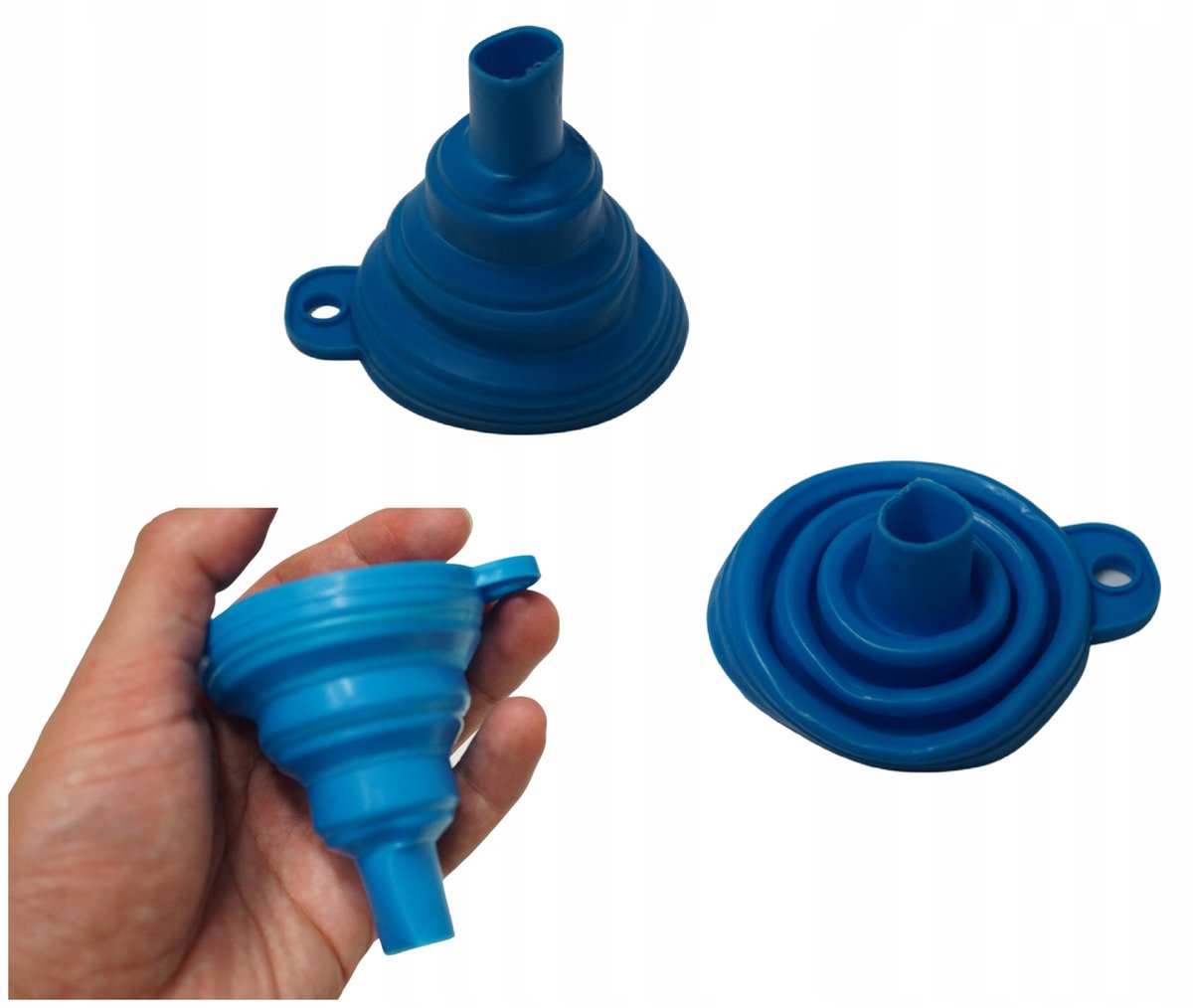 Opvouwbare Siliconen Trechter - Blauw, Flexibel & Compact